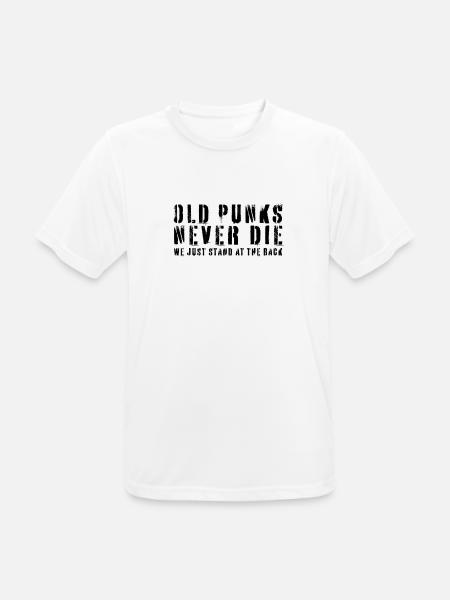 Alte Punks sterben nie - Punkrock-Geschenk in Not - Männer T-Shirt atmungsaktiv - Weiß
