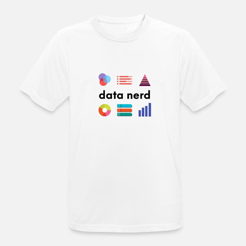 Data Nerd - Data Analyst Data Scientist - Data - Männer T-Shirt atmungsaktiv - Weiß
