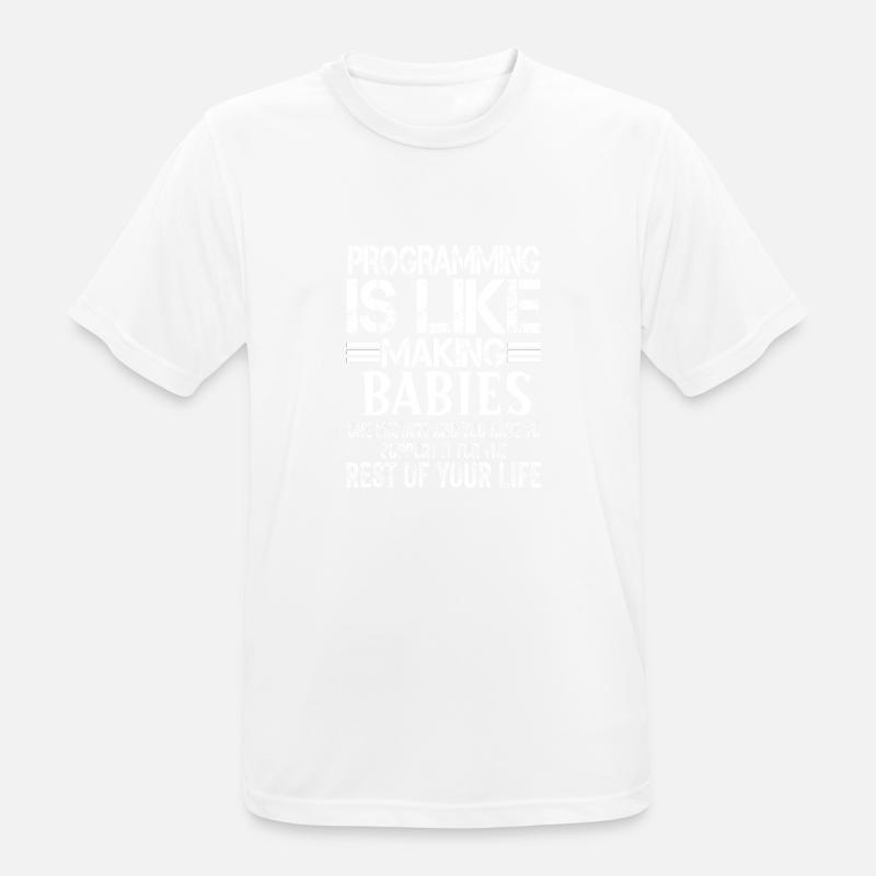 Programmierer Informatiker Coder Geschenk - Männer T-Shirt atmungsaktiv - Weiß