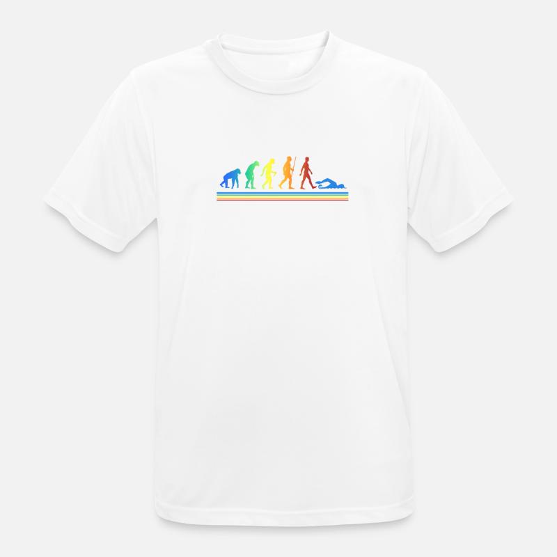 Schwimmer Evolution Freizeitsport Athleten - Männer T-Shirt atmungsaktiv - Weiß