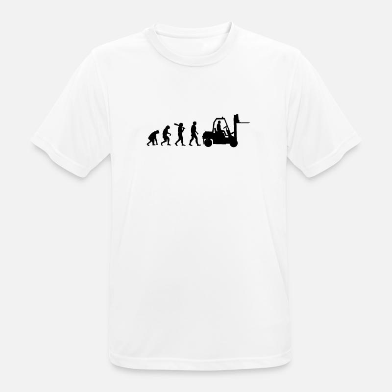 Gabelstapler Evolution Staplerfahrer Geschenk - Männer T-Shirt atmungsaktiv - Weiß