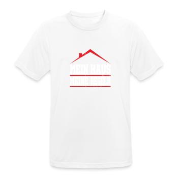 Mein Haus meine Regeln Spruch Hausbesitzer Hausbau - Männer T-Shirt atmungsaktiv - Weiß - Vorne - AI Model Male 185 dark (185cm)