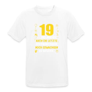19. Geburtstag Mann 19.Ehrentag 19. Jubiläum Fun - Männer T-Shirt atmungsaktiv - Weiß - Vorne - AI Model Male 185 dark (185cm)