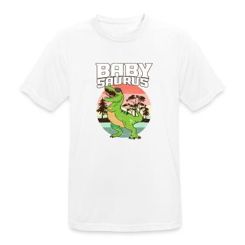 Saurus Family Matching I Tyrannosaurus T-Rex I - Men's Breathable T-Shirt - white - Front - AI Model Male 185 dark (185cm)