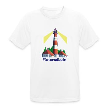 Leuchtturm - Ostseebad Swinemünde - Männer T-Shirt atmungsaktiv - Weiß - Vorne - AI Model Male 185 dark (185cm)