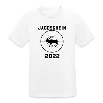 Jagdschein 2022 Jagd grünes Abitur - Männer T-Shirt atmungsaktiv - Weiß - Vorne - AI Model Male 185 dark (185cm)