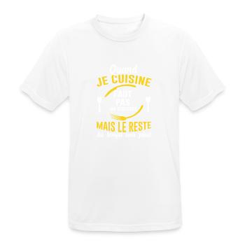 Cuisine Cuisinier Restaurant Cadeau Cuisinière Bbq - T-shirt respirant Homme - blanc - Devant - AI Model Male 185 dark (185cm)