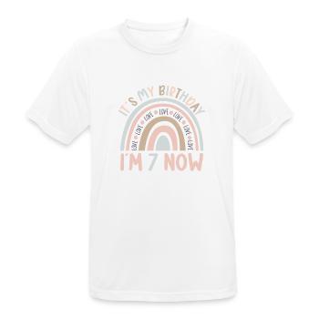 7 years Rainbow Rainbow 7th birthday - Men's Breathable T-Shirt - white - Front - AI Model Male 185 dark (185cm)