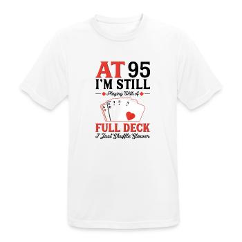 Jeux de cartes de jeu – 95e anniversaire - T-shirt respirant Homme - blanc - Devant - AI Model Male 185 dark (185cm)