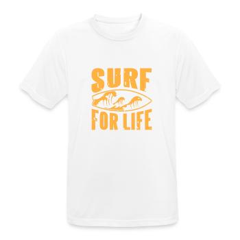Surf For Life Vintage Classic Surfing T-Shirt - Men's Breathable T-Shirt - white - Front - AI Model Male 185 dark (185cm)