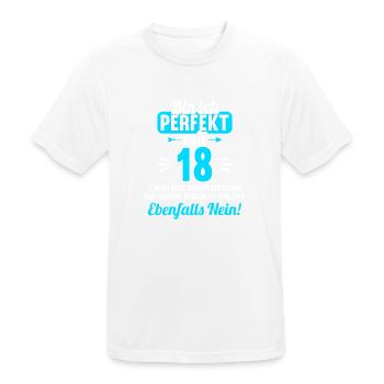 Bin ich perfekt mit 18 Jahren 18. Geburtstag - Männer T-Shirt atmungsaktiv - Weiß - Vorne - AI Model Male 185 dark (185cm)