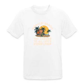 Hanalei Beach Answer To All Life's Problems - Männer T-Shirt atmungsaktiv - Weiß - Vorne - AI Model Male 185 dark (185cm)