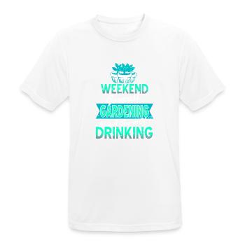 Gardening With A Chance Of Drinking Funny Present - Männer T-Shirt atmungsaktiv - Weiß - Vorne - AI Model Male 185 dark (185cm)
