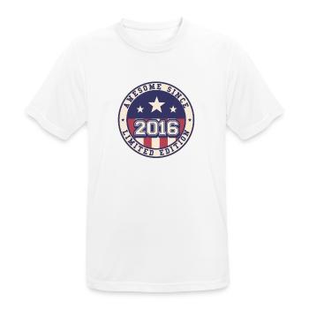 Awesome Since 2016 6. Geburtstag - Männer T-Shirt atmungsaktiv - Weiß - Vorne - AI Model Male 185 dark (185cm)