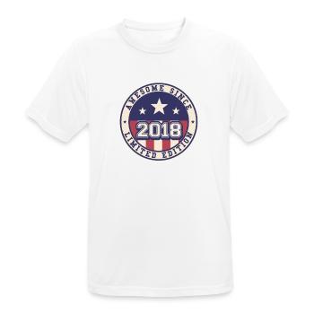 Awesome Since 2018 4. Geburtstag - Männer T-Shirt atmungsaktiv - Weiß - Vorne - AI Model Male 185 dark (185cm)