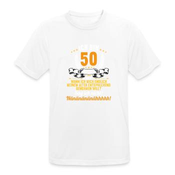 Ich bin 50 Jahre alt 50 Geburtstag - Männer T-Shirt atmungsaktiv - Weiß - Vorne - AI Model Male 185 dark (185cm)