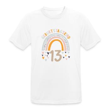 13 Jahre alt Rainbow Regenbogen 13. Geburtstag - Männer T-Shirt atmungsaktiv - Weiß - Vorne - AI Model Male 185 dark (185cm)