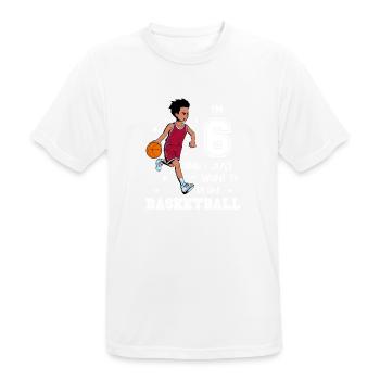 Boy plays basketball - I'm 6 - Men's Breathable T-Shirt - white - Front - AI Model Male 185 dark (185cm)