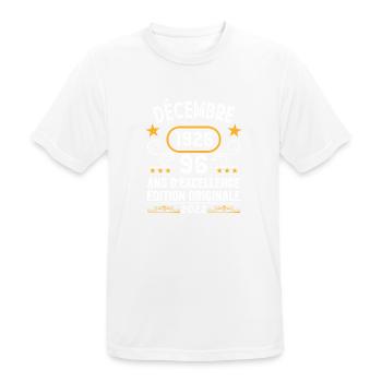 Anniversaire Vintage Idée Cadeau Décembre 1926 96 - T-shirt respirant Homme - blanc - Devant - AI Model Male 185 dark (185cm)