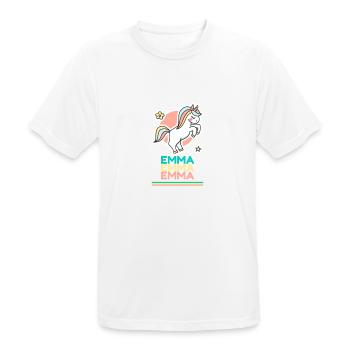 Emma First Name Name Gift Sweet Unicorn - Men's Breathable T-Shirt - white - Front - AI Model Male 185 dark (185cm)