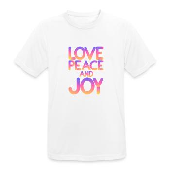 Liebe Frieden und Freude - Männer T-Shirt atmungsaktiv - Weiß - Vorne - AI Model Male 185 dark (185cm)
