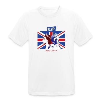 RIP - Königin Elizabeth II. - Das Ende einer Ära - Männer T-Shirt atmungsaktiv - Weiß - Vorne - AI Model Male 185 dark (185cm)