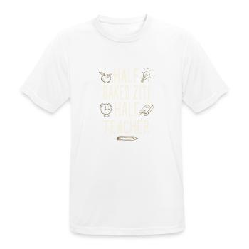 Mi-cuit Ziti Mi-professeur Drôle Professeur - T-shirt respirant Homme - blanc - Devant - AI Model Male 185 dark (185cm)