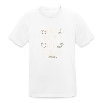 Half Fried Chicken Half Teacher Funny Professor - Men's Breathable T-Shirt - white - Front - AI Model Male 185 dark (185cm)