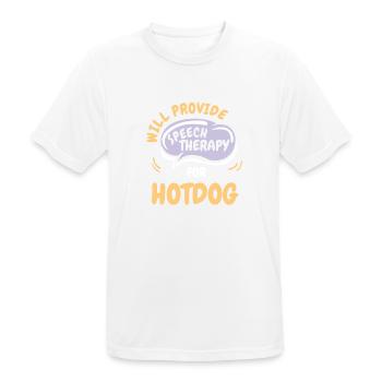 Provide Speech Therapy for Hotdog Funny Speech - Männer T-Shirt atmungsaktiv - Weiß - Vorne - AI Model Male 185 dark (185cm)