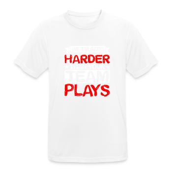 We Tailgate Harder Than Your Team Plays 2 - Männer T-Shirt atmungsaktiv - Weiß - Vorne - AI Model Male 185 dark (185cm)