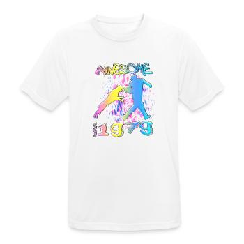 Génial depuis 1979. Agilité, Hundetraining - T-shirt respirant Homme - blanc - Devant - AI Model Male 185 dark (185cm)