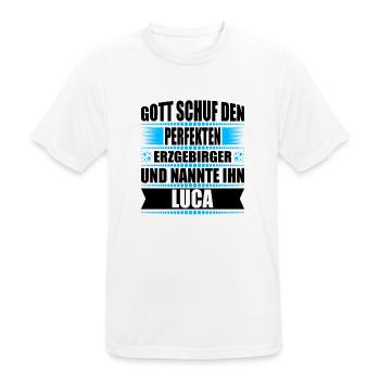 Erzgebirge Mann Namen Sachsen Luca - Männer T-Shirt atmungsaktiv - Weiß - Vorne - AI Model Male 185 dark (185cm)