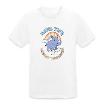 Save The Chubby Unicorns Cute Rhinoceros - Männer T-Shirt atmungsaktiv - Weiß - Vorne - AI Model Male 185 dark (185cm)