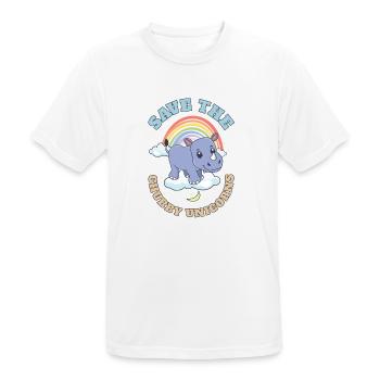 Save The Chubby Unicorns Cute Rhinoceros - Männer T-Shirt atmungsaktiv - Weiß - Vorne - AI Model Male 185 dark (185cm)