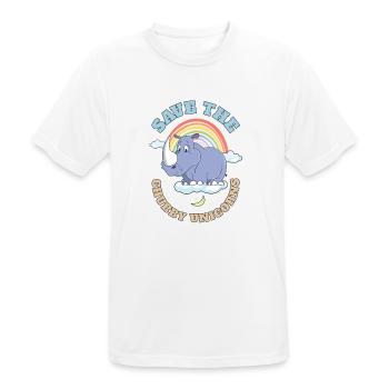 Save The Chubby Unicorns Cute Rhinoceros - Männer T-Shirt atmungsaktiv - Weiß - Vorne - AI Model Male 185 dark (185cm)