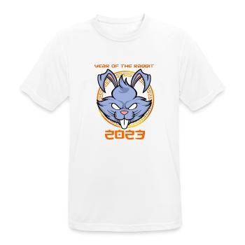 Joyeux Nouvel An chinois 2023 I Année du Lapin - T-shirt respirant Homme - blanc - Devant - AI Model Male 185 dark (185cm)