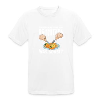Natürlich esse ich Schnitzel - Männer T-Shirt atmungsaktiv - Weiß - Vorne - AI Model Male 185 dark (185cm)
