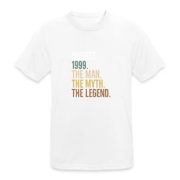 August 1999 The Man The Myth The Legend - Men's Breathable T-Shirt - white - Front - AI Model Male 185 dark (185cm)