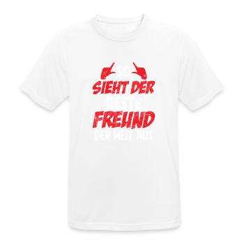 So Sieht Der Beste Freund Der Welt Aus - Männer T-Shirt atmungsaktiv - Weiß - Vorne - AI Model Male 185 dark (185cm)