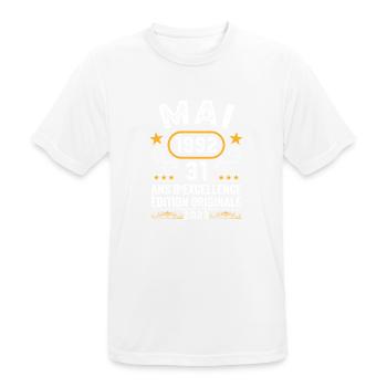 Anniversaire Vintage Idée Cadeau Mai 1992 31 - T-shirt respirant Homme - blanc - Devant - AI Model Male 185 dark (185cm)