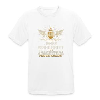 40 Jahre verheiratet zynisch 40.Hochzeitstag - Männer T-Shirt atmungsaktiv - Weiß - Vorne - AI Model Male 185 dark (185cm)