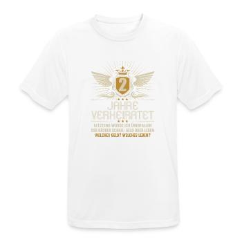 2 Jahre verheiratet zynisch 2.Hochzeitstag - Männer T-Shirt atmungsaktiv - Weiß - Vorne - AI Model Male 185 dark (185cm)