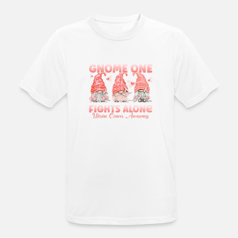 Gnome One Bekämpft Gebärmutterkrebs - Männer T-Shirt atmungsaktiv - Weiß