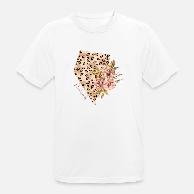 Nevada Leopard Pattern Map Leo - Men's Breathable T-Shirt - white