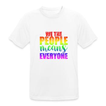 Nous le peuple signifie tout le monde 3 - T-shirt respirant Homme - blanc - Devant - AI Model Male 185 dark (185cm)