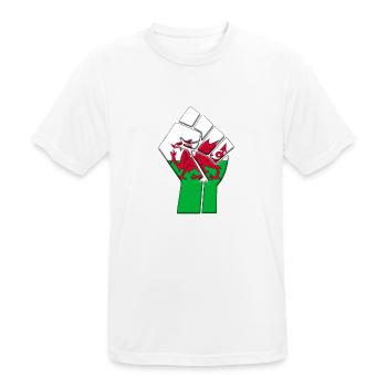 Pays de Galles Royaume-Uni Drapeau Welsh UK Country Pride - T-shirt respirant Homme - blanc - Devant - AI Model Male 185 dark (185cm)