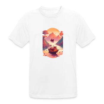 Sunset Serenade, Ninh Binh - Männer T-Shirt atmungsaktiv - Weiß - Vorne - AI Model Male 185 dark (185cm)