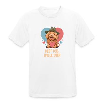 Meilleur chien Oncle Jamais Goldendoodle Chien Papa Chien mignon - T-shirt respirant Homme - blanc - Devant - AI Model Male 185 dark (185cm)