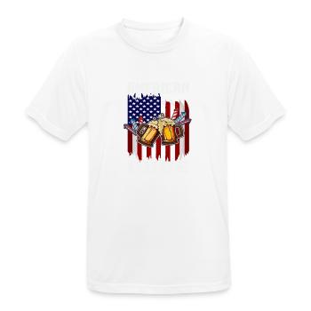 4th Of July Proud American Dude US Flag Pride - Männer T-Shirt atmungsaktiv - Weiß - Vorne - AI Model Male 185 dark (185cm)