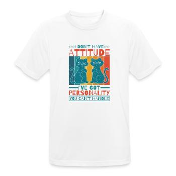 Je n’ai pas d’attitude 6 - T-shirt respirant Homme - blanc - Devant - AI Model Male 185 dark (185cm)
